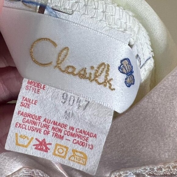 Vintage chasilk yellow pink size medium butterfly Spaghetti Strap Nightgown - Picture 5 of 8